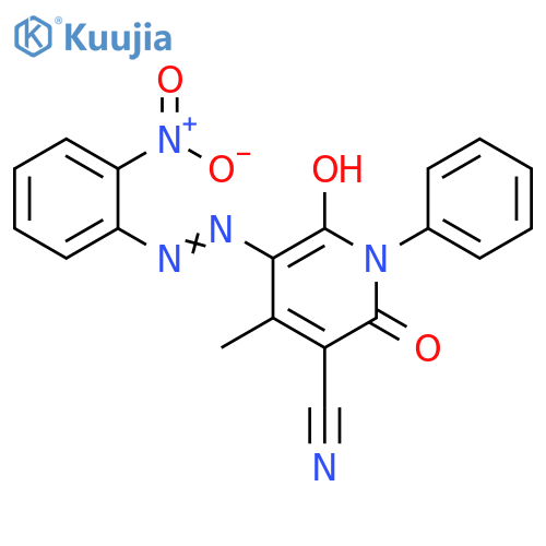 3-Pyridinecarbonitrile,  1,2-dihydro-6-hydroxy-4-methyl-5-[(2-nitrophenyl)azo]-2-oxo-1-phenyl-  (9CI) structure