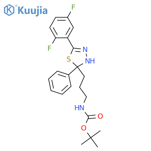tert-Butyl (3-(5-(2,5-difluorophenyl)-2-phenyl-2,3-dihydro-1,3,4-thiadiazol-2-yl)propyl)carbamate structure