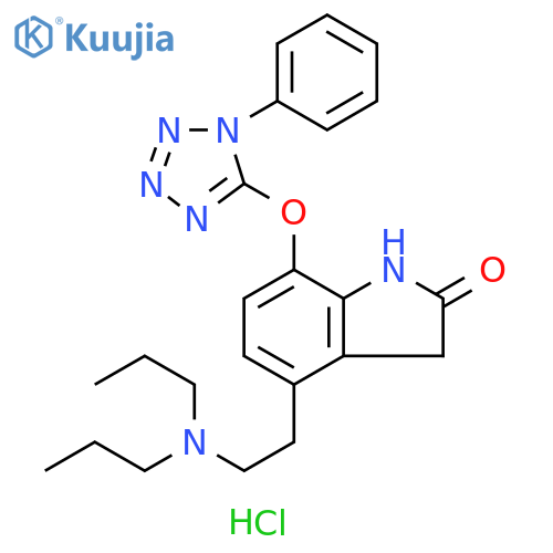 2H-Indol-2-one, 4-[2-(dipropylamino)ethyl]-1,3-dihydro-7-[(1-phenyl-1H-tetrazol-5-yl)oxy]-, hydrochloride (1:1) structure