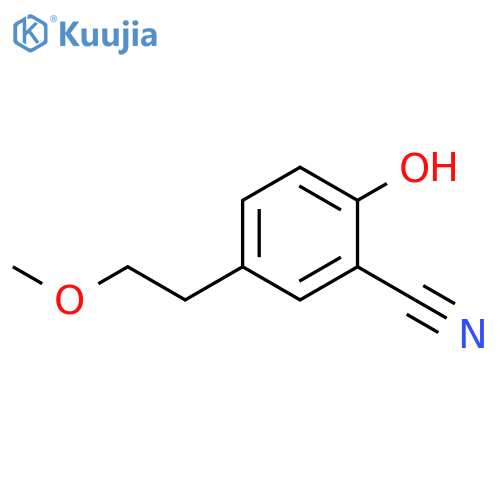 Benzonitrile, 2-hydroxy-5-(2-methoxyethyl)- structure