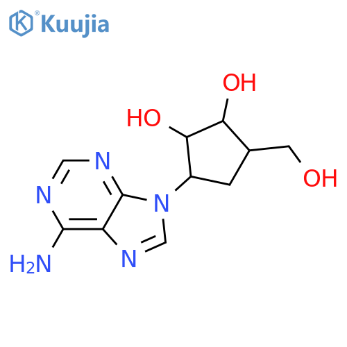 (1S,2S,3R,5R)-3-(6-amino-9H-purin-9-yl)-5-(hydroxymethyl)cyclopentane-1,2-diol structure