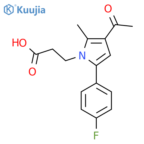 3-3-Acetyl-5-(4-fluorophenyl)-2-methyl-1H-pyrrol-1-ylpropanoic acid structure