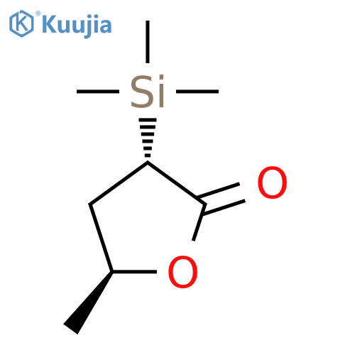 2(3H)-Furanone, dihydro-5-methyl-3-(trimethylsilyl)-, trans- structure