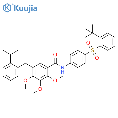 Benzamide,N-[4-[[2-(1,1-dimethylethyl)phenyl]sulfonyl]phenyl]-2,3,4-trimethoxy-5-[[2-(1-methylethyl)phenyl]methyl]- structure