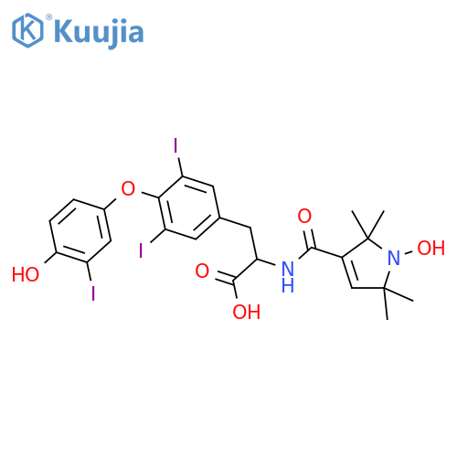 1H-Pyrrol-1-yloxy,3-[[[1-carboxy-2-[4-(4-hydroxy-3-iodophenoxy)-3,5-diiodophenyl]ethyl]amino]carbonyl]-2,5-dihydro-2,2,5,5-tetramethyl-,(S)- (9CI) structure