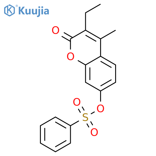 2H-1-BENZOPYRAN-2-ONE, 3-ETHYL-4-METHYL-7-[(PHENYLSULFONYL)OXY]- structure