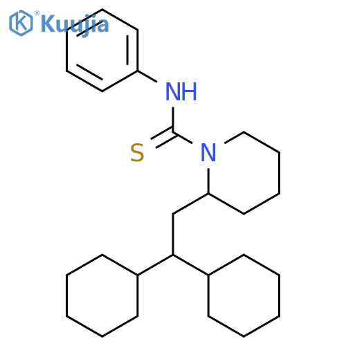 1-PIPERIDINECARBOTHIOAMIDE, 2-(2,2-DICYCLOHEXYLETHYL)-N-PHENYL- structure