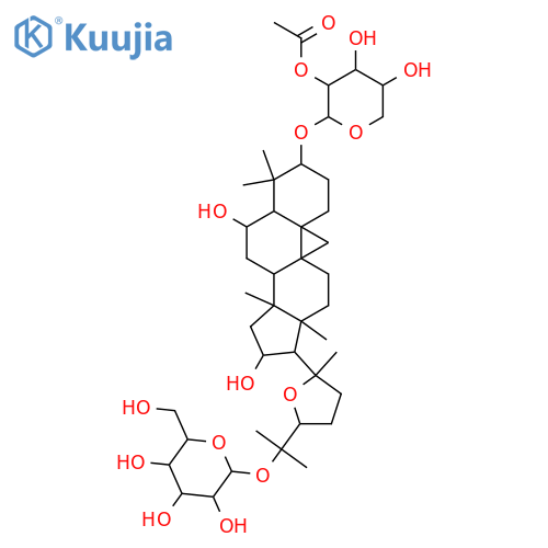 20,24-Epoxycycloartane-3,6,16,25-tetrol; (3β,6α,16β,20S,24R)-form, 3-O-(2-O-Acetyl-β-D-xylopyranoside), 25-O-β-D-glucopyranoside structure