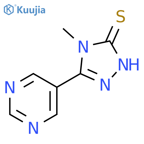 4-Methyl-3-pyrimidin-5-yl-1H-1,2,4-triazole-5-thione structure