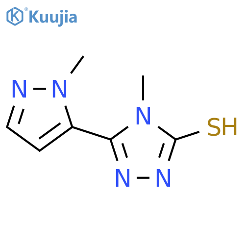 4-Methyl-5-(1-methyl-1H-pyrazol-5-yl)-4H-1,2,4-triazole-3-thiol structure