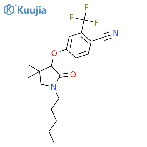 Benzonitrile,4-[(4,4-dimethyl-2-oxo-1-pentyl-3-pyrrolidinyl)oxy]-2-(trifluoromethyl)- structure
