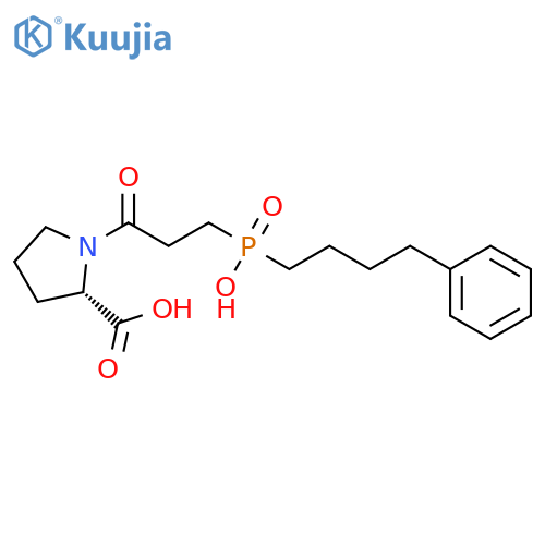 L-Proline, 1-[3-[hydroxy(4-phenylbutyl)phosphinyl]-1-oxopropyl]- structure