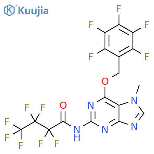 Butanamide,2,2,3,3,4,4,4-heptafluoro-N-[7-methyl-6-[(pentafluorophenyl)methoxy]-7H-purin-2-yl]- structure