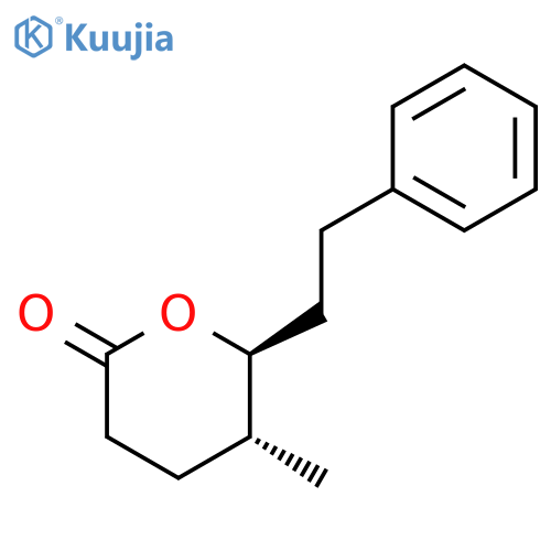 2H-PYRAN-2-ONE, TETRAHYDRO-5-METHYL-6-(2-PHENYLETHYL)-, TRANS- structure