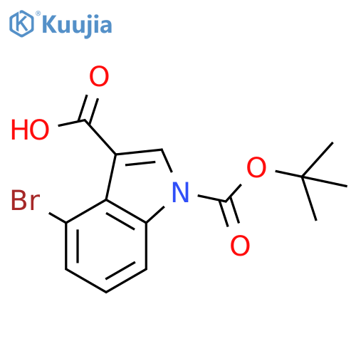 1H-INDOLE-1,3-DICARBOXYLIC ACID, 4-BROMO-, 1-(1,1-DIMETHYLETHYL)ESTER structure