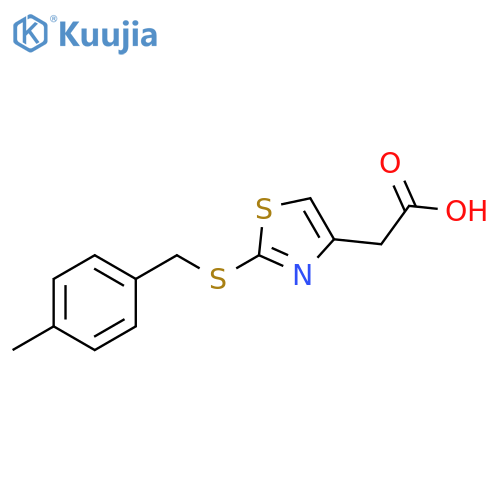 2-(2-{(4-methylphenyl)methylsulfanyl}-1,3-thiazol-4-yl)acetic acid structure