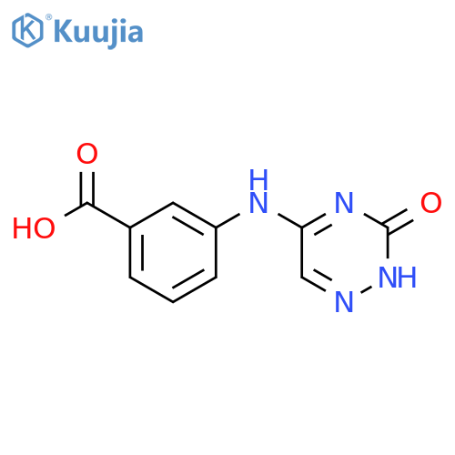 3-[(3-Oxo-2,3-dihydro-1,2,4-triazin-5-yl)amino]benzoic acid structure