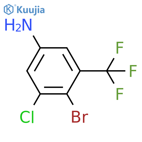 4-Bromo-3-chloro-5-(trifluoromethyl)aniline structure