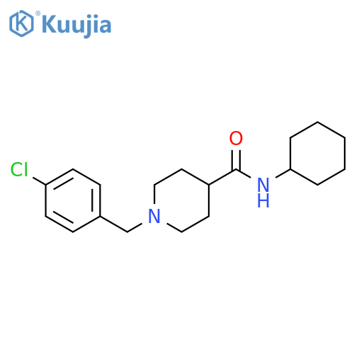 1-(4-chlorophenyl)methyl-N-cyclohexylpiperidine-4-carboxamide structure