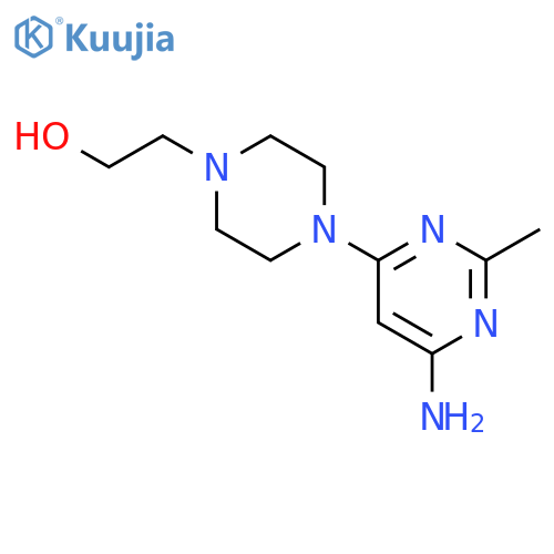 2-(4-(6-amino-2-methylpyrimidin-4-yl)piperazin-1-yl)ethan-1-ol structure