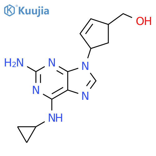 {4-2-amino-6-(cyclopropylamino)-9H-purin-9-ylcyclopent-2-en-1-yl}methanol structure