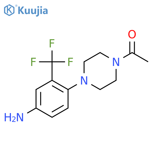 1-(4-(4-Amino-2-(trifluoromethyl)phenyl)piperazin-1-yl)ethanone structure