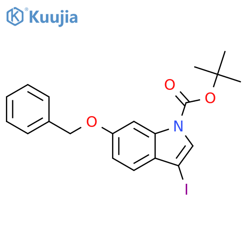 6-Benzyloxy-3-iodo-1H-indole, N-BOC protected structure