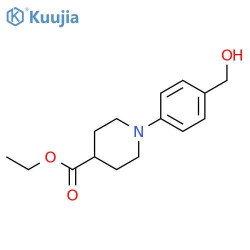 Ethyl 1-(4-(hydroxymethyl)phenyl)piperidine-4-carboxylate structure