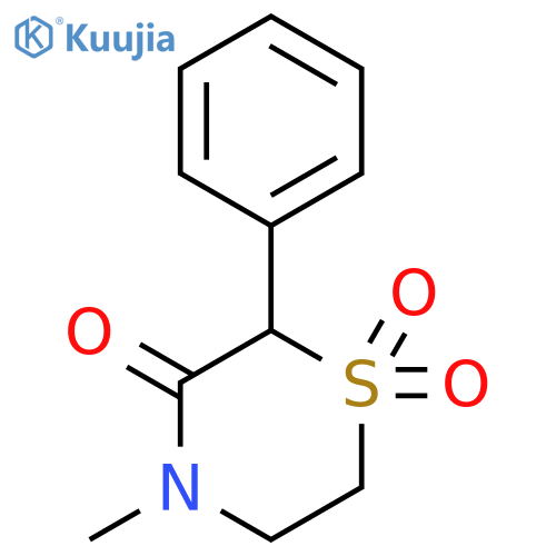 3-Thiomorpholinone, 4-methyl-2-phenyl-, 1,1-dioxide structure