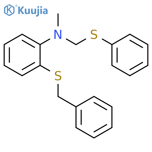 BENZENAMINE, N-METHYL-2-[(PHENYLMETHYL)THIO]-N-[(PHENYLTHIO)METHYL]- structure