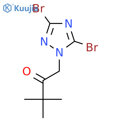 1-(3,5-Dibromo-1H-1,2,4-triazol-1-yl)-3,3-dimethylbutan-2-one structure