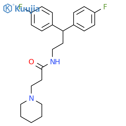 1-Piperidinepropanamide, N-[3,3-bis(4-fluorophenyl)propyl]- structure