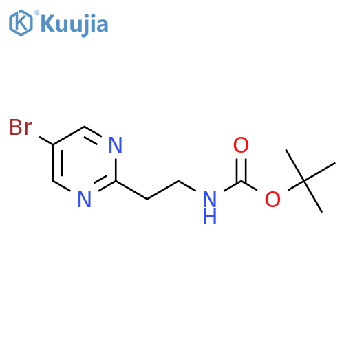 tert-butyl N-2-(5-bromopyrimidin-2-yl)ethylcarbamate structure