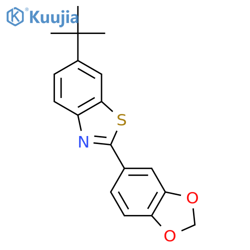 Benzothiazole, 2-(1,3-benzodioxol-5-yl)-6-(1,1-dimethylethyl)- structure