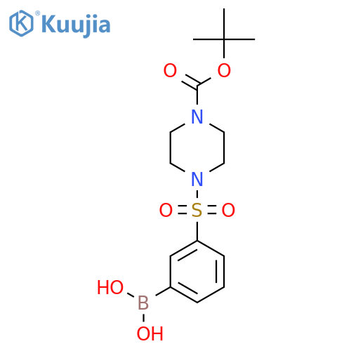 (3-((4-(Tert-butoxycarbonyl)piperazin-1-yl)sulfonyl)phenyl)boronic acid structure