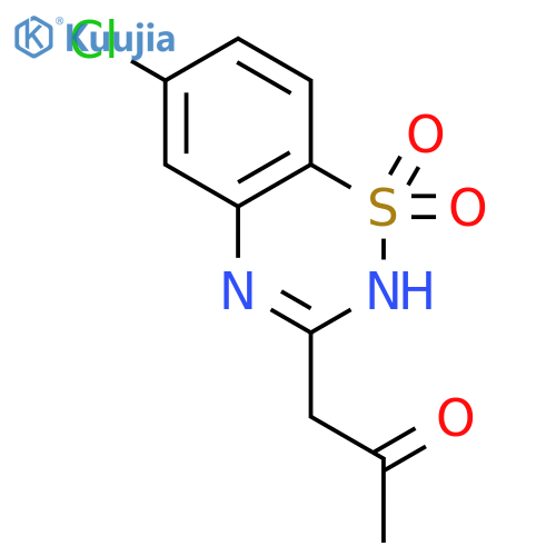 2-Propanone, 1-(6-chloro-1,1-dioxido-2H-1,2,4-benzothiadiazin-3-yl)- structure