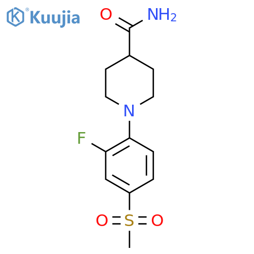 1-[2-Fluoro-4-(methylsulfonyl)phenyl]piperidine-4-carboxamide structure