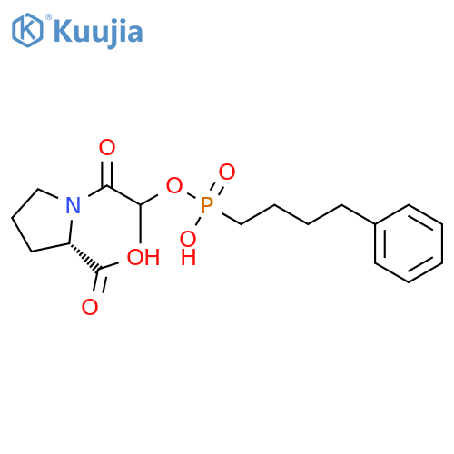 L-Proline, 1-[2-[[hydroxy(4-phenylbutyl)phosphinyl]oxy]-1-oxopropyl]- structure