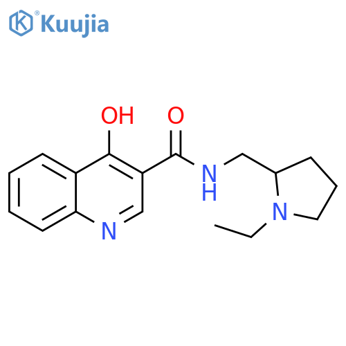 3-Quinolinecarboxamide, N-[(1-ethyl-2-pyrrolidinyl)methyl]-4-hydroxy- structure