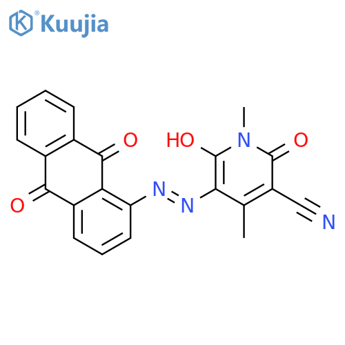 3-Pyridinecarbonitrile,  5-[(9,10-dihydro-9,10-dioxo-1-anthracenyl)azo]-1,2-dihydro-6-hydroxy-1,4-dimethyl-2-oxo-  (9CI) structure