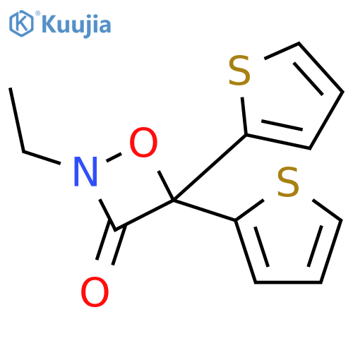 1,2-Oxazetidin-3-one, 2-ethyl-4,4-di-2-thienyl- structure