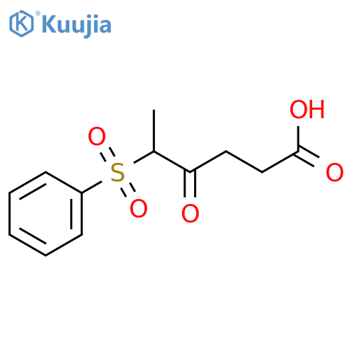 Hexanoic acid, 4-oxo-5-(phenylsulfonyl)- structure