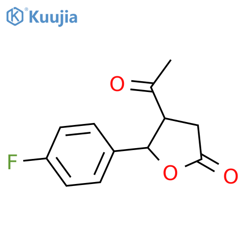 2(3H)-Furanone, 4-acetyl-5-(4-fluorophenyl)dihydro-, trans- structure