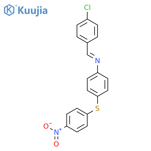 BENZENAMINE, N-[(4-CHLOROPHENYL)METHYLENE]-4-[(4-NITROPHENYL)THIO]- structure