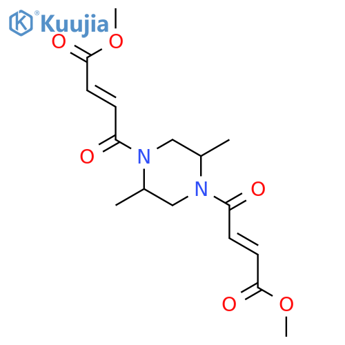 methyl 4-[4-(4-methoxy-4-oxobut-2-enoyl)-2,5-dimethylpiperazin-1-yl]-4-oxobut-2-enoate structure