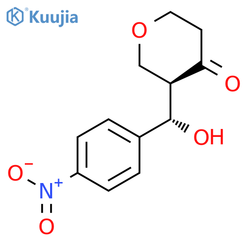 4H-Pyran-4-one, tetrahydro-3-[(S)-hydroxy(4-nitrophenyl)methyl]-, (3R)- structure