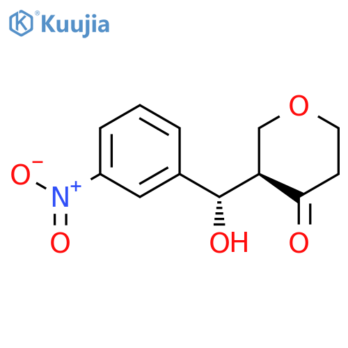 4H-PYRAN-4-ONE, TETRAHYDRO-3-[(S)-HYDROXY(3-NITROPHENYL)METHYL]-, (3R)- structure