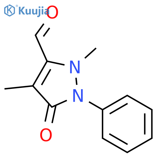 2,4-dimethyl-5-oxo-1-phenyl-2,5-dihydro-1H-pyrazole-3-carbaldehyde structure