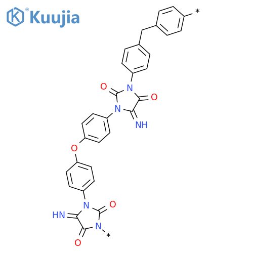 Poly[(4-imino-2,5-dioxo-1,3-imidazolidinediyl)-1,4-phenyleneoxy-1,4-phenylene(5-imino-2,4-dioxo-1,3-imidazolidinediyl)-1,4-phenylenemethylene-1,4-phenylene] structure