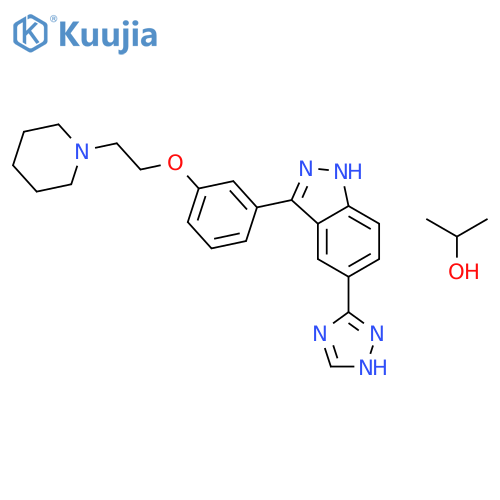 1H-Indazole,3-[3-[2-(1-piperidinyl)ethoxy]phenyl]-5-(1H-1,2,4-triazol-3-yl)-, compd.with 2-propanol (1:1) structure